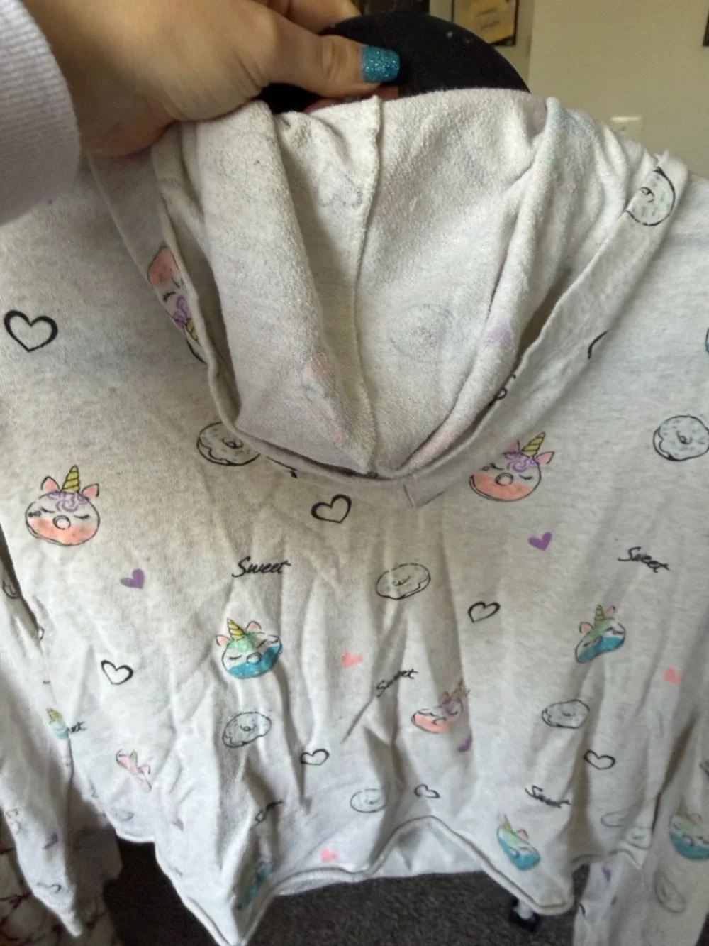 Justice Gray graphic hoodie size 14/16 girls